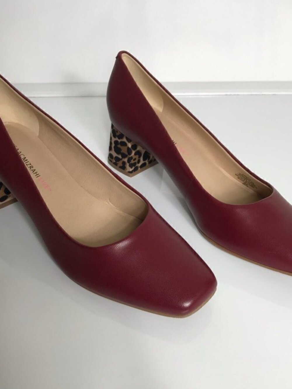 Isaac Mizrahi Leather Pump with Leopard Bock Shoes